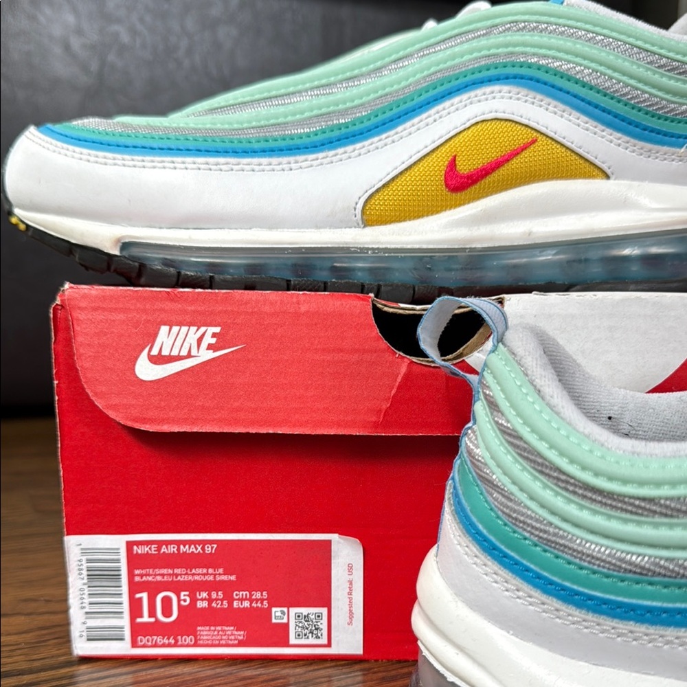 Nike Air Max 97 Sneakers - Blue, Green, Yellow